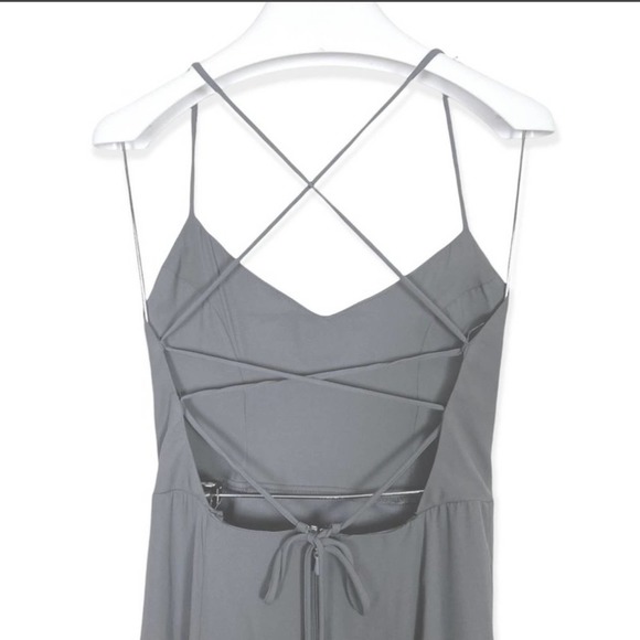 SMYM Godshaw Goddess Gown sz Small Soft Charcoal Crisp (Gray) Lace Up Back - Picture 5 of 12